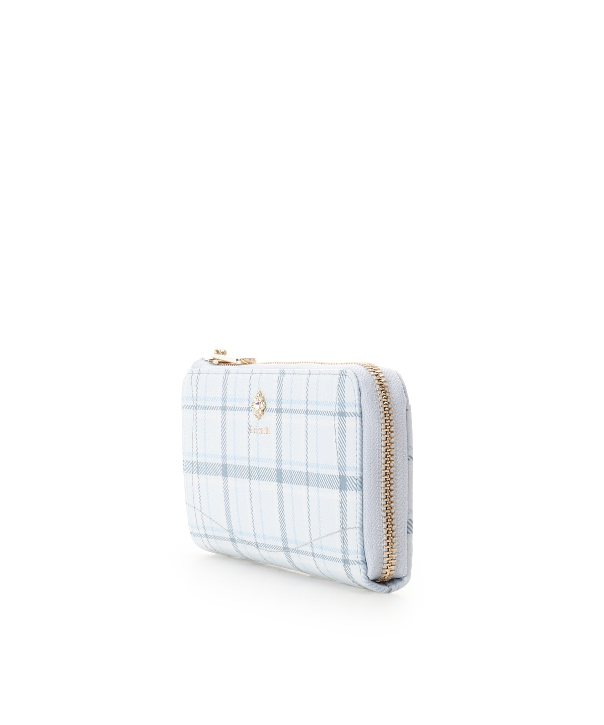 チェックビジュー長財布