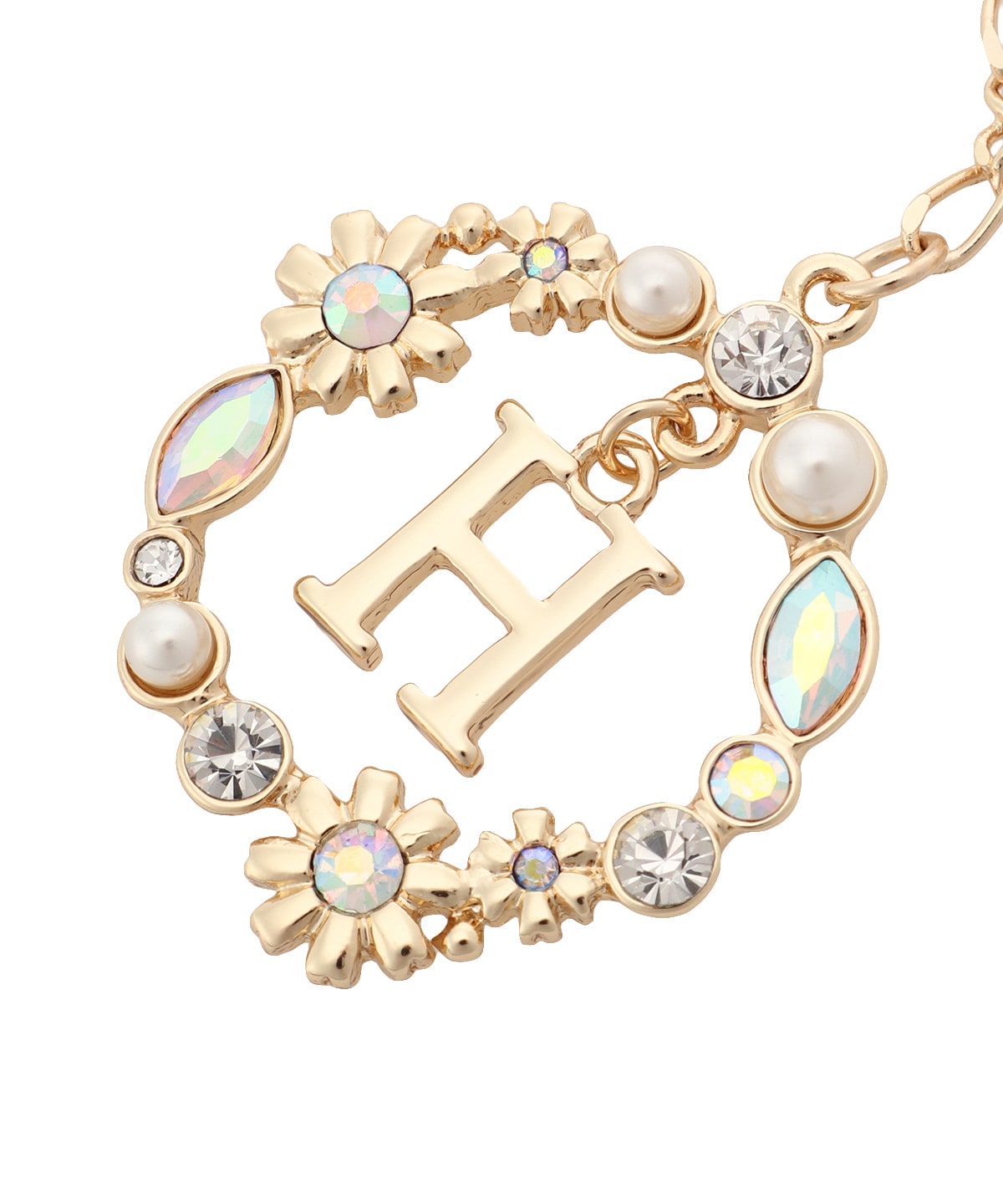 フラワーサークルイニシャルチャームH