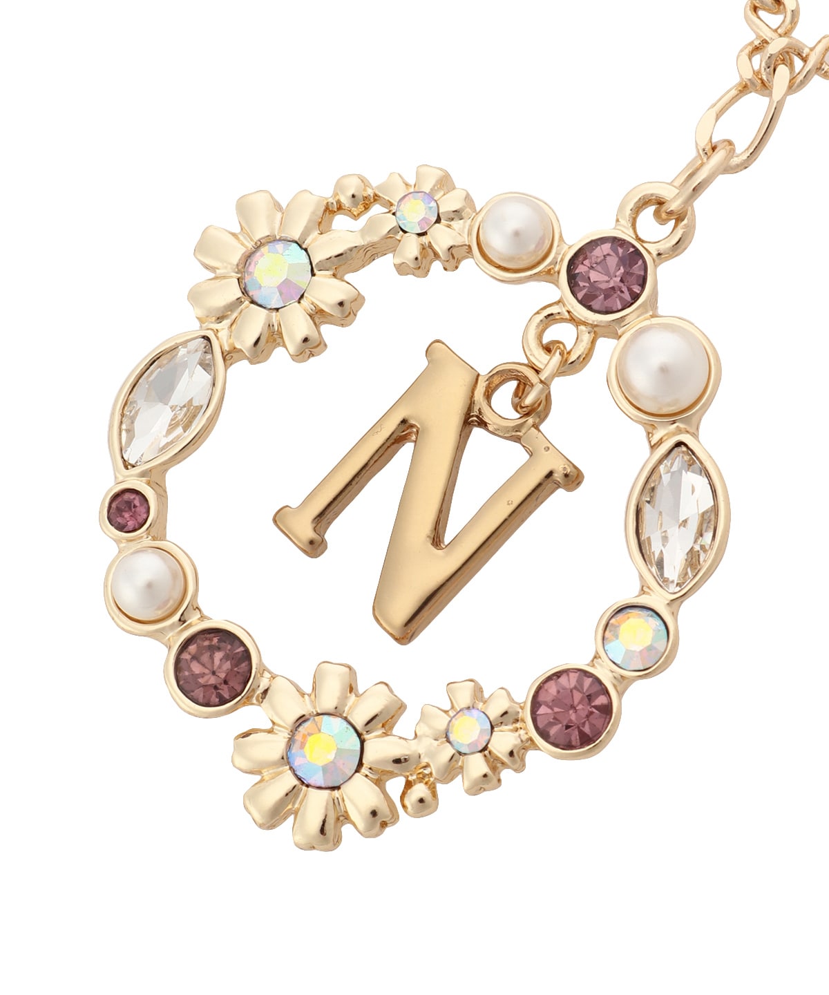 フラワーサークルイニシャルチャームN