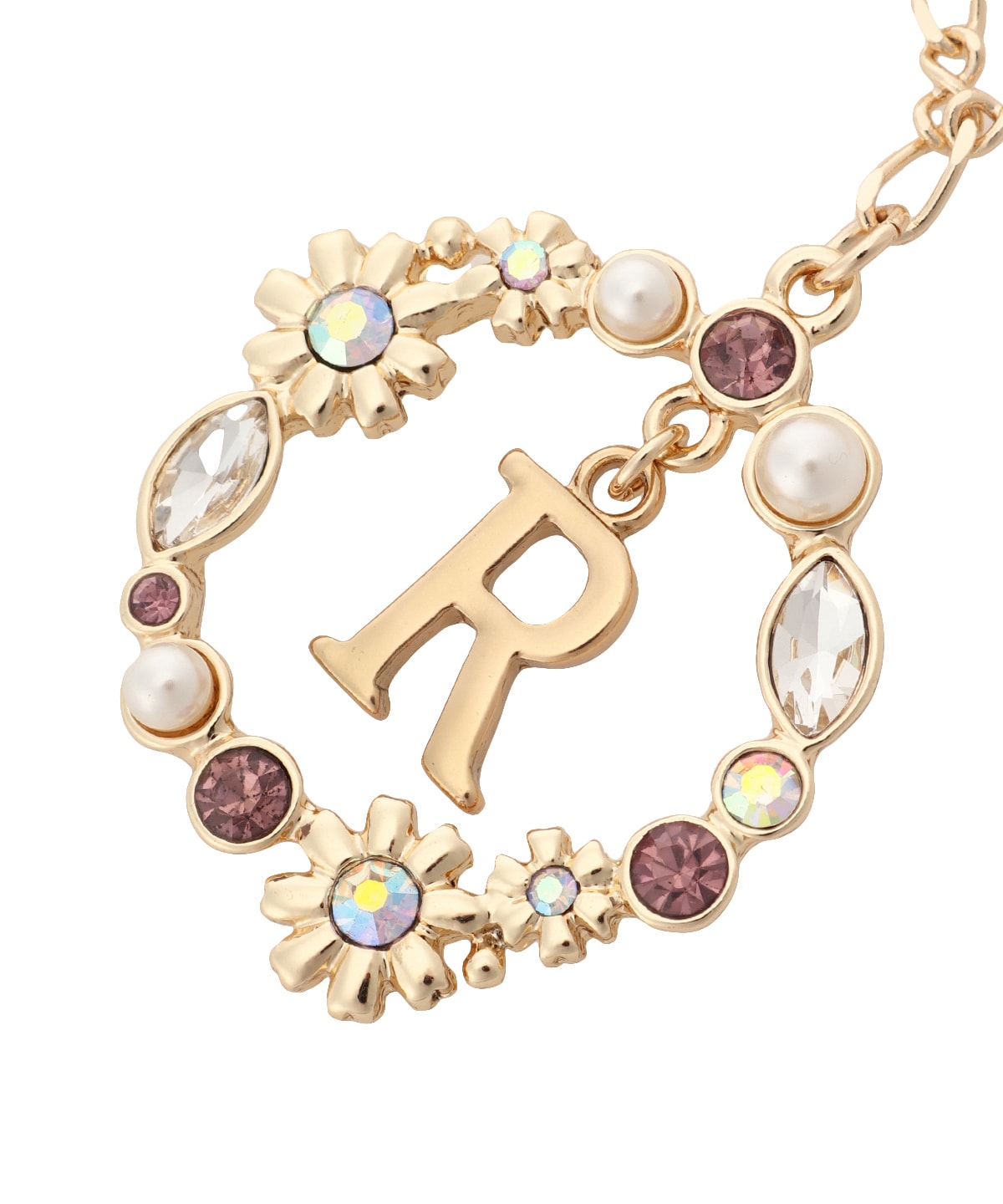 フラワーサークルイニシャルチャームR