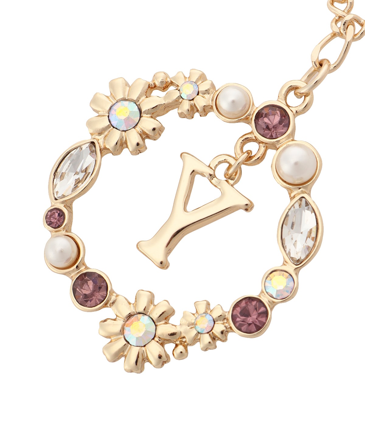 フラワーサークルイニシャルチャームY