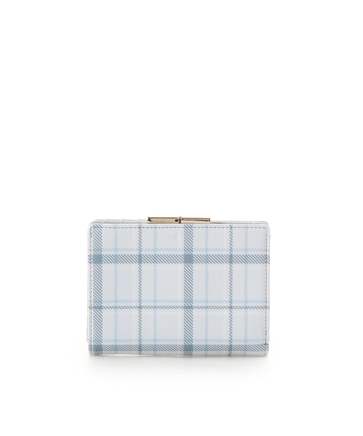 チェックビジュー折財布