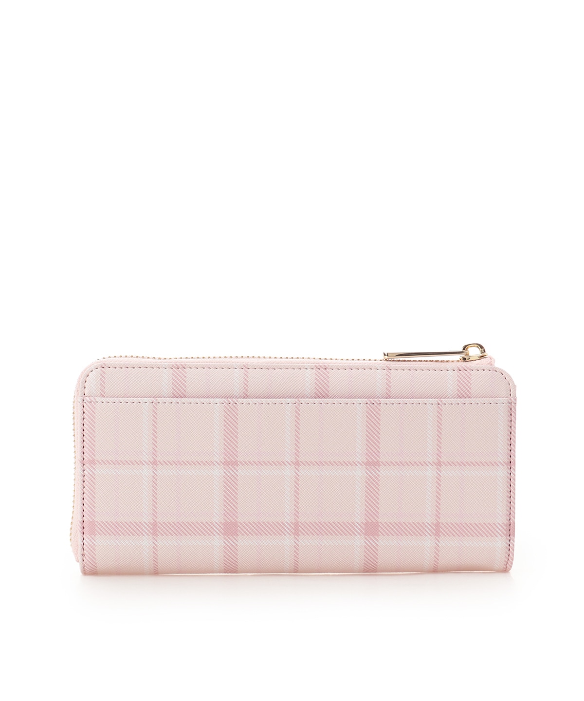 チェックビジュー長財布