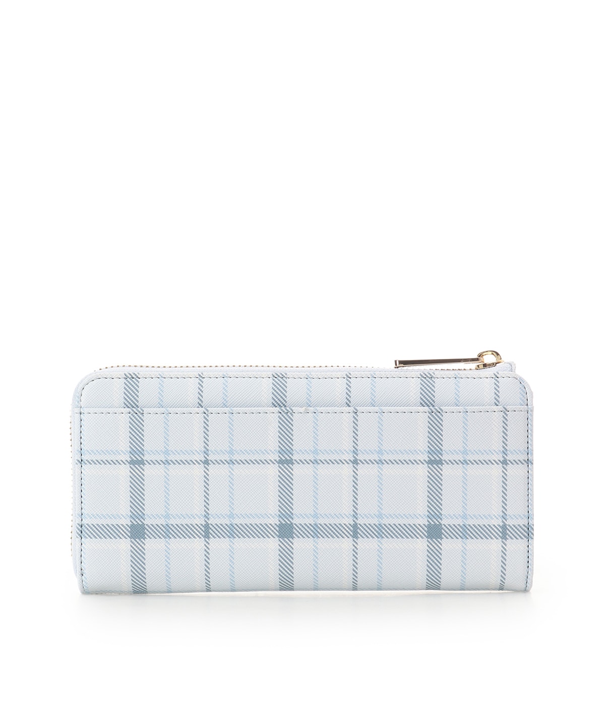 チェックビジュー長財布