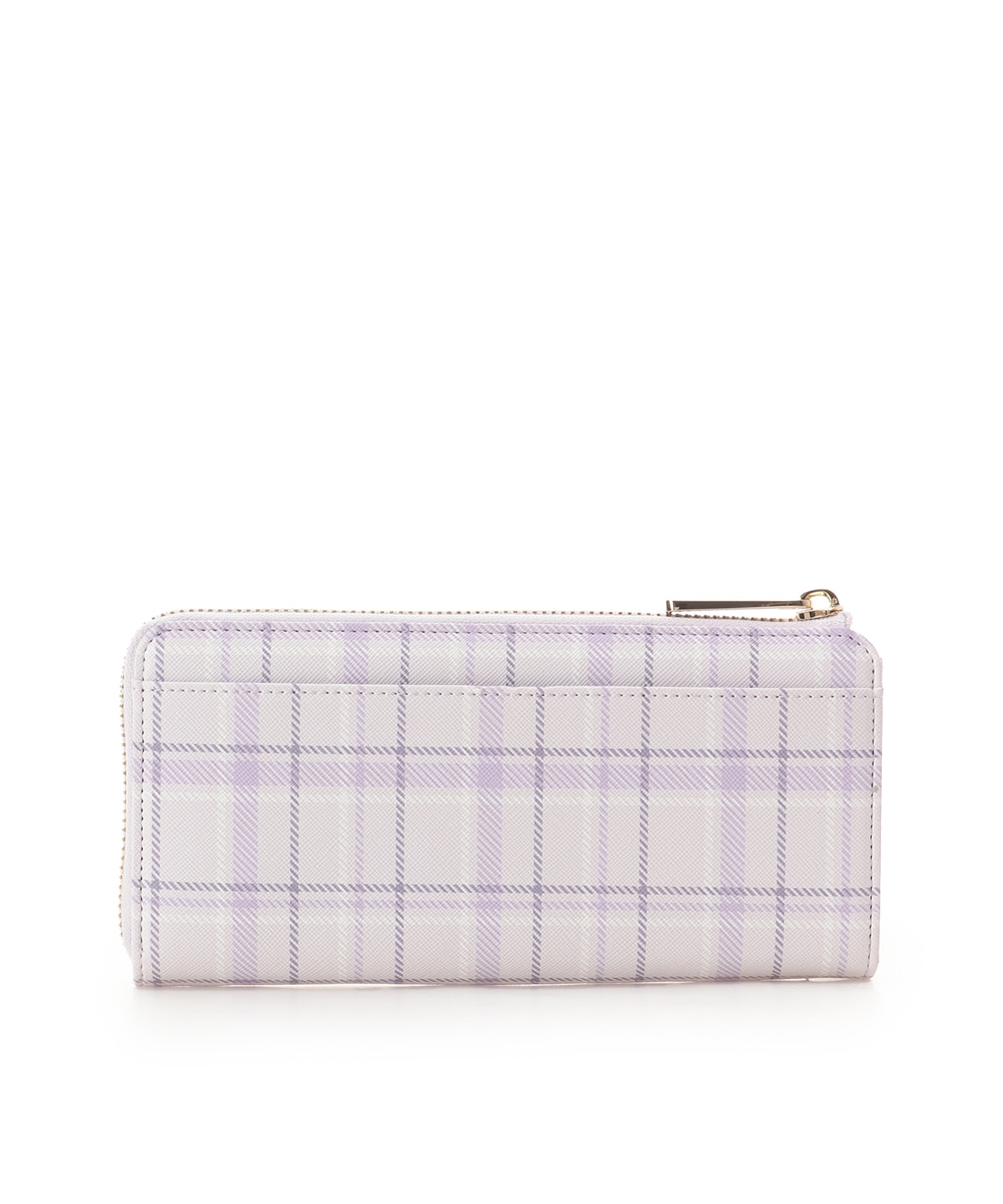 チェックビジュー長財布