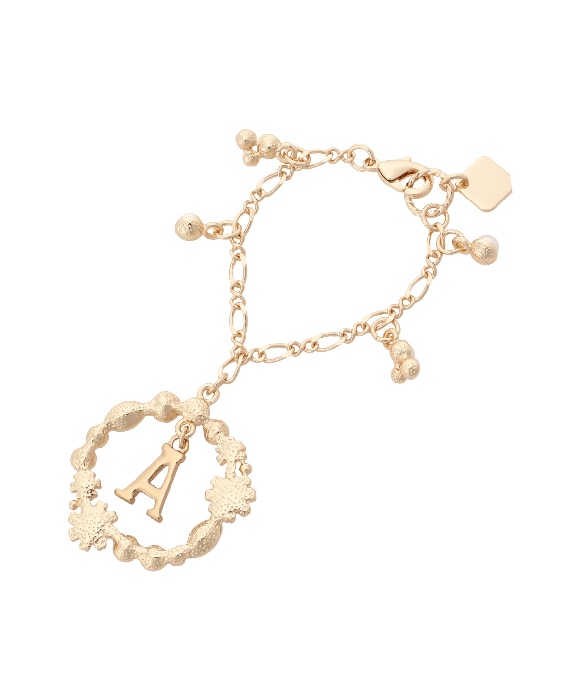 フラワーサークルイニシャルチャームA