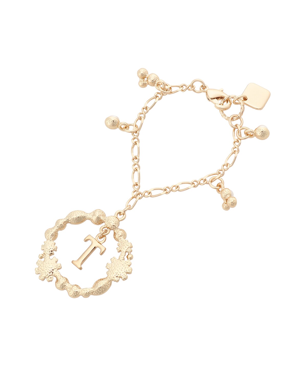 フラワーサークルイニシャルチャームT