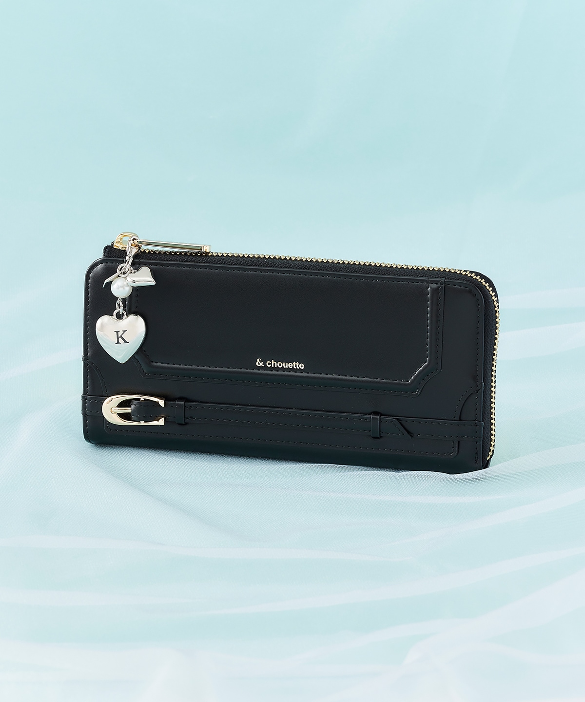 イニシャルハートファスナーチャーム K