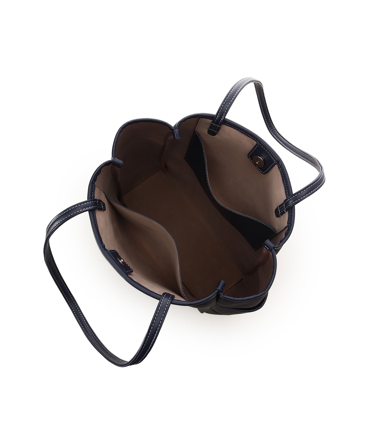 キャンバス風バイカラートートバッグ