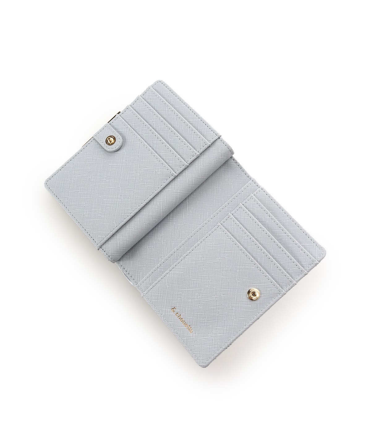 チェックビジュー折財布