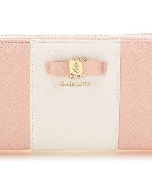 リボン付きバイカラー長財布 Free ピンク Chouette アンドシュエット 公式オンラインショップ