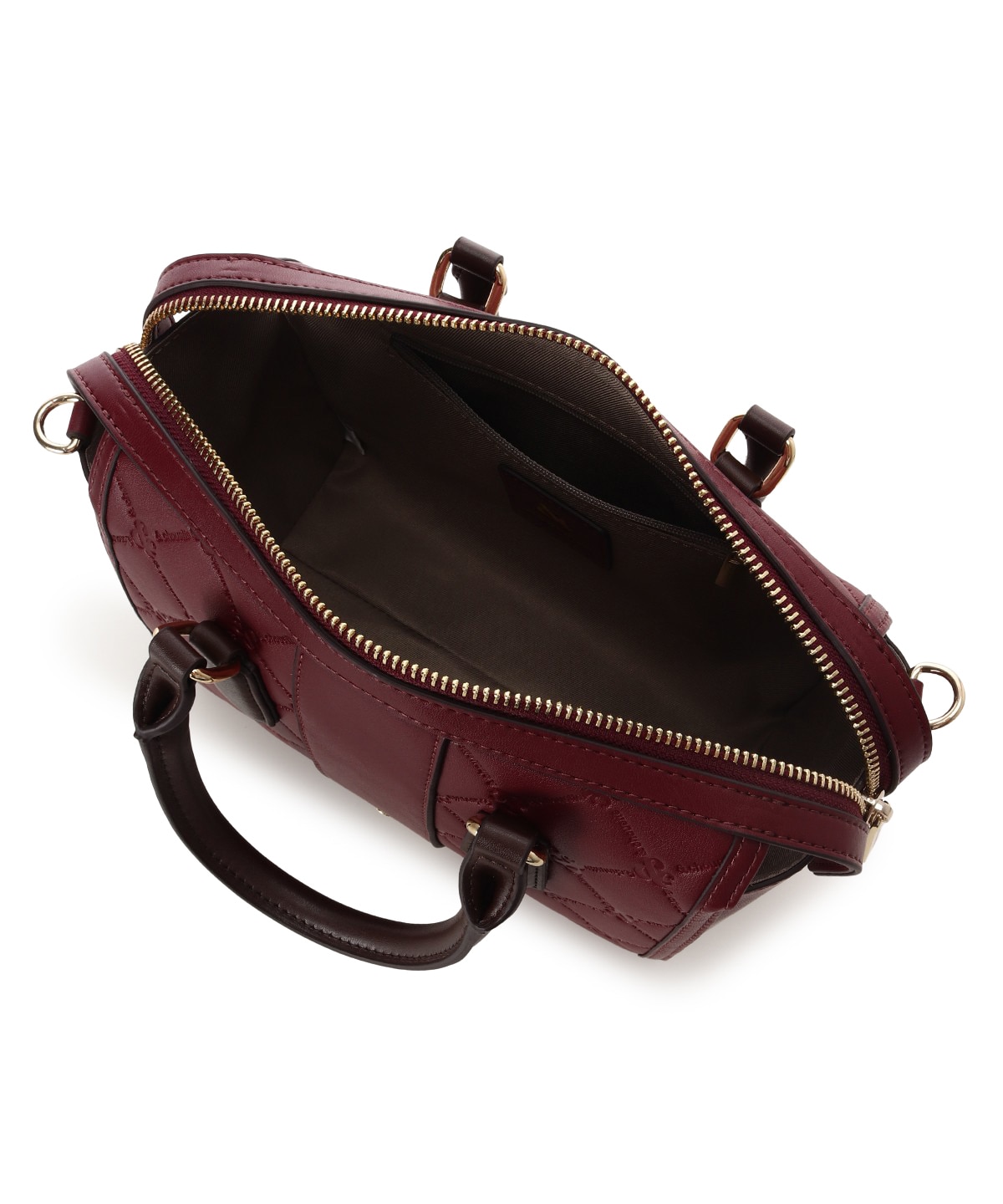 型押しモノグラム ミニボストンバッグ