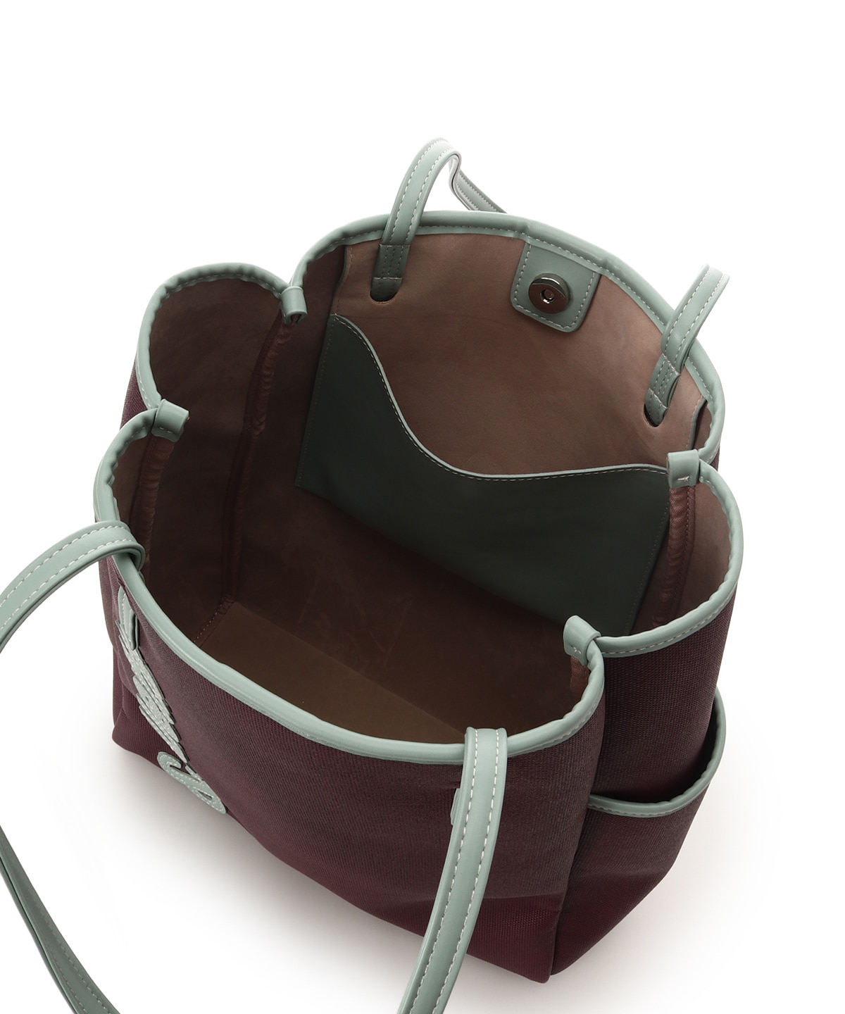 キャンバス風バイカラートートバッグ