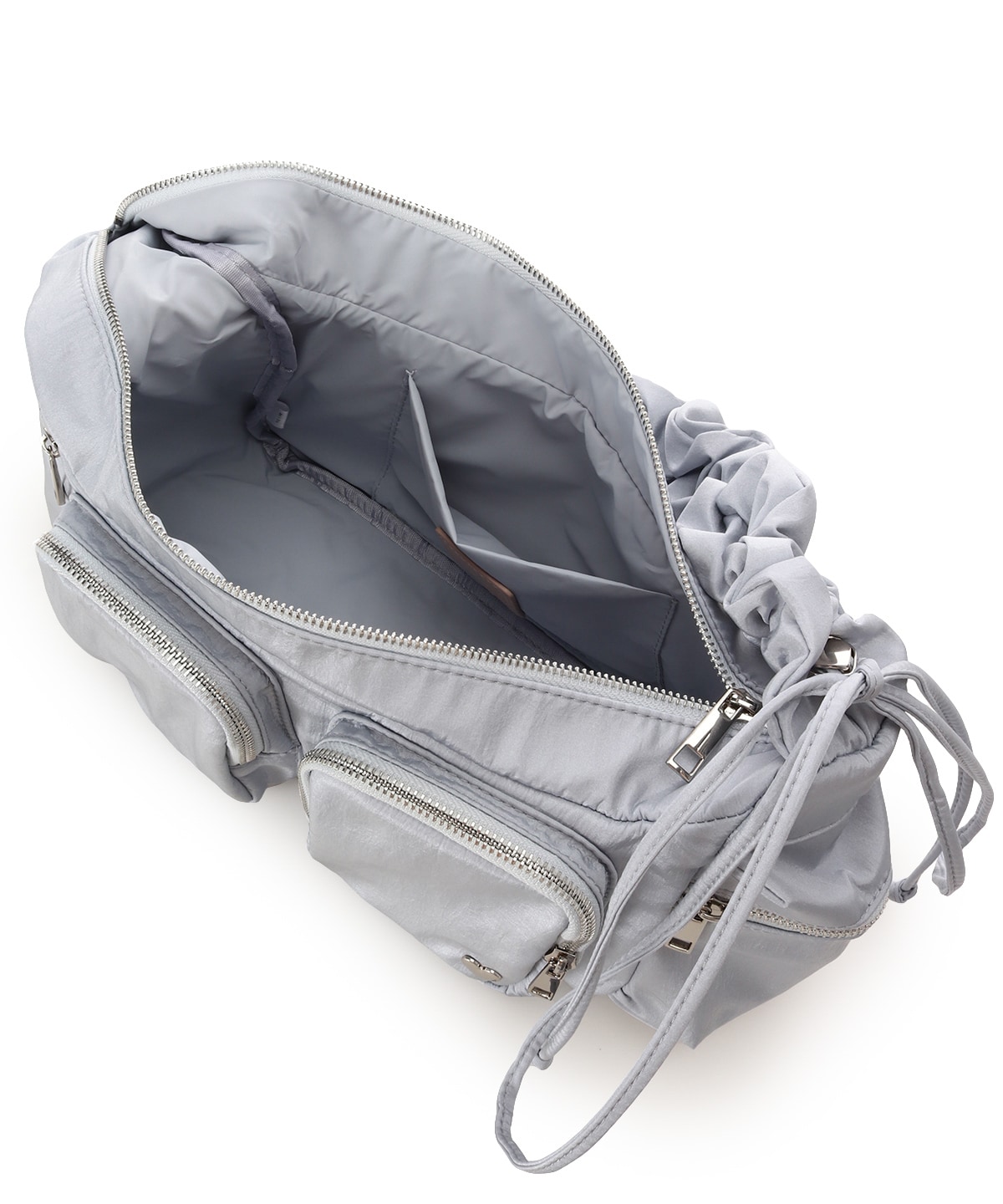 ギャザーハンドルハーフムーンバッグ