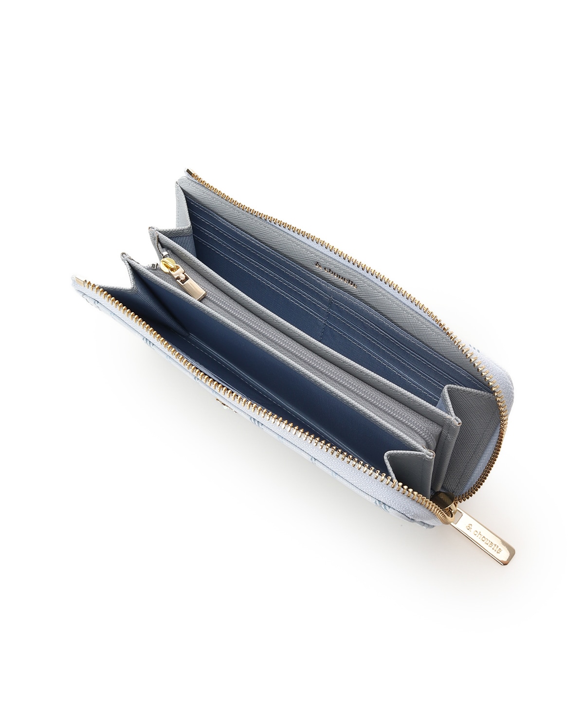 チェックビジュー長財布