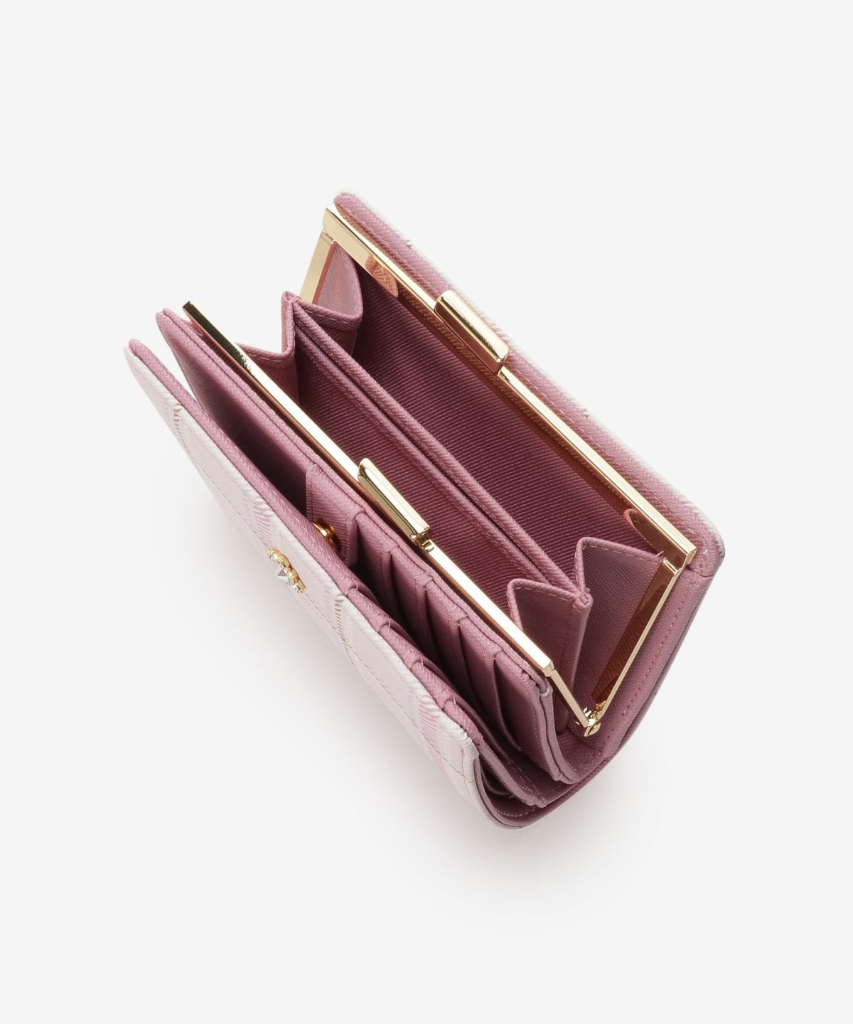 チェックビジュー二つ折り財布(FREE ピンク):  chouette｜アンドシュエット｜公式オンラインショップ
