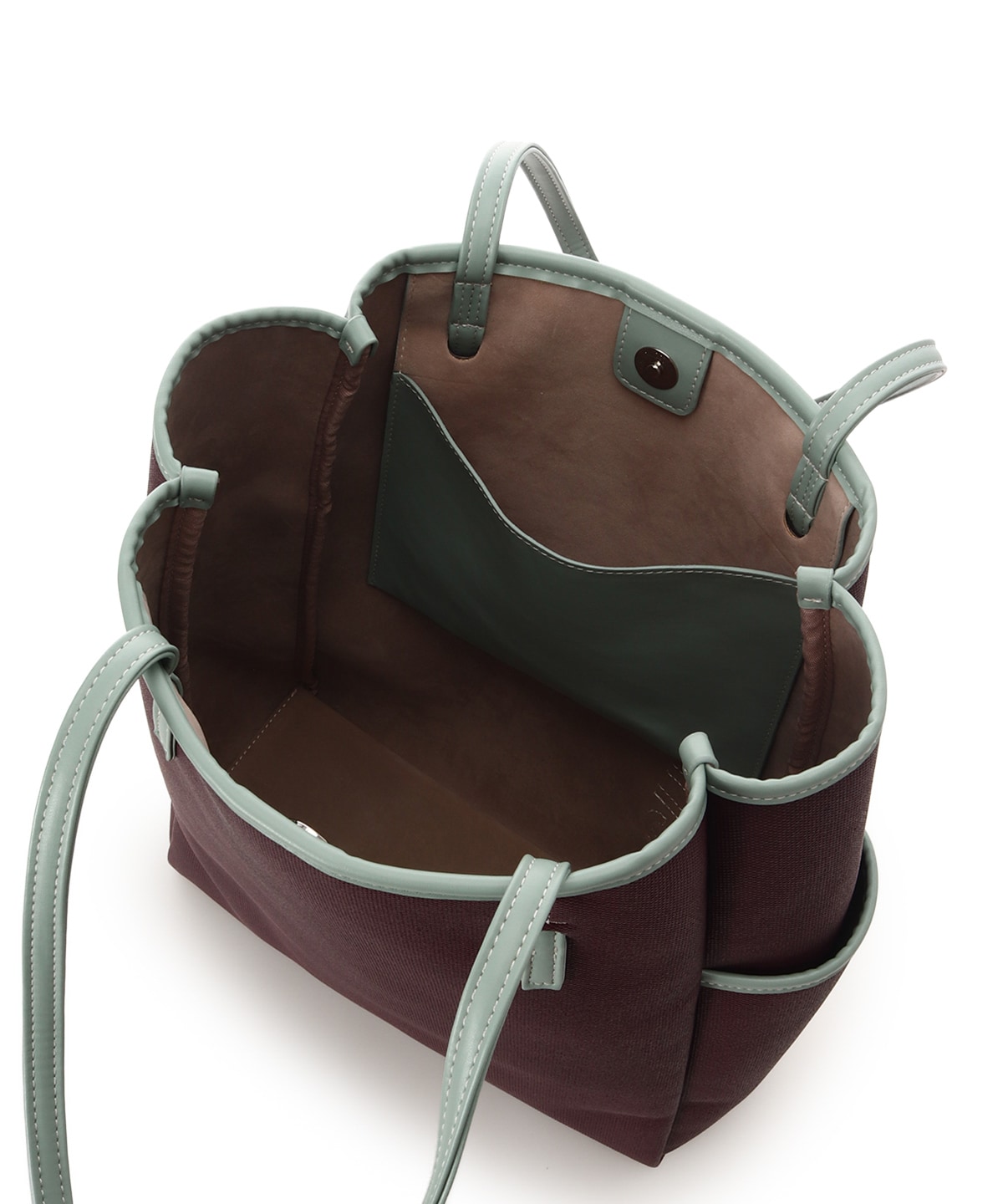 キャンバス風バイカラートートバッグ