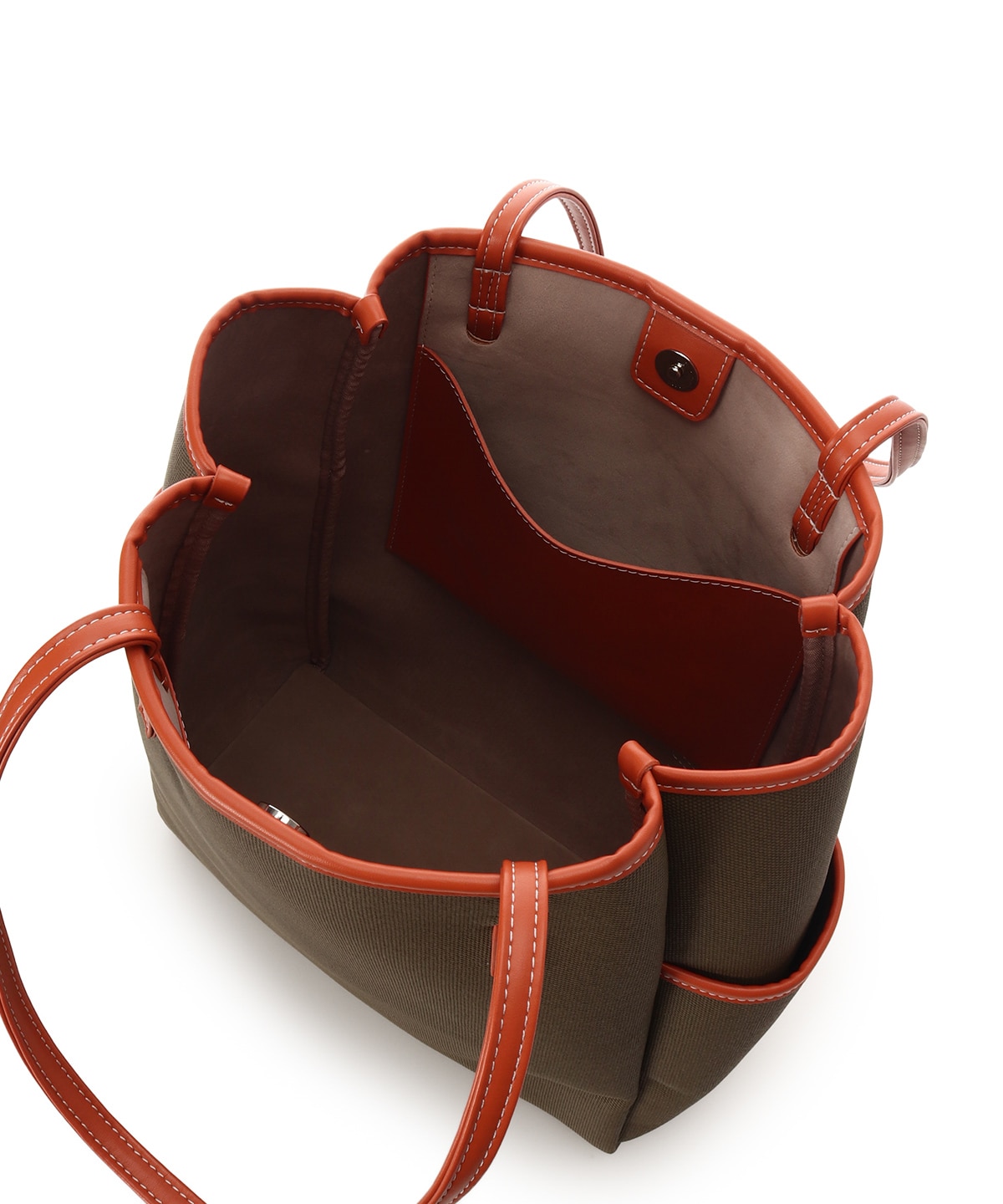 キャンバス風バイカラートートバッグ