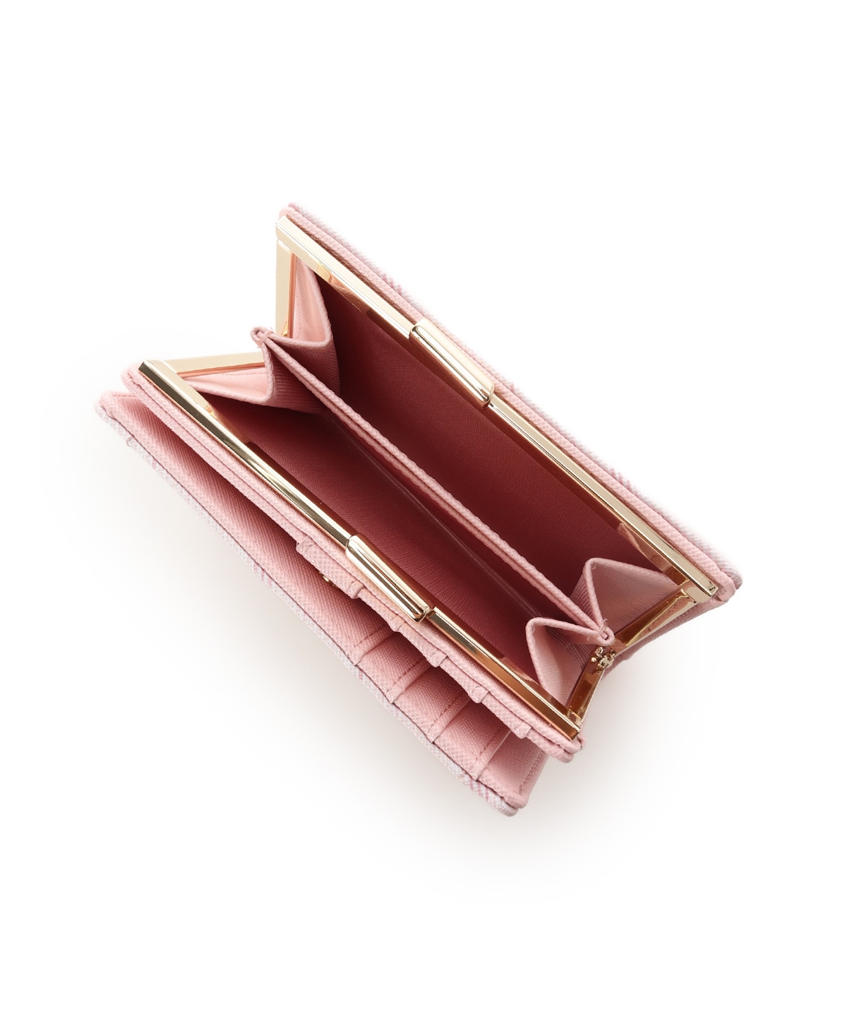 チェックビジュー折財布