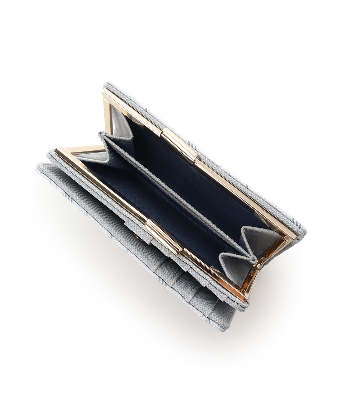 チェックビジュー折財布