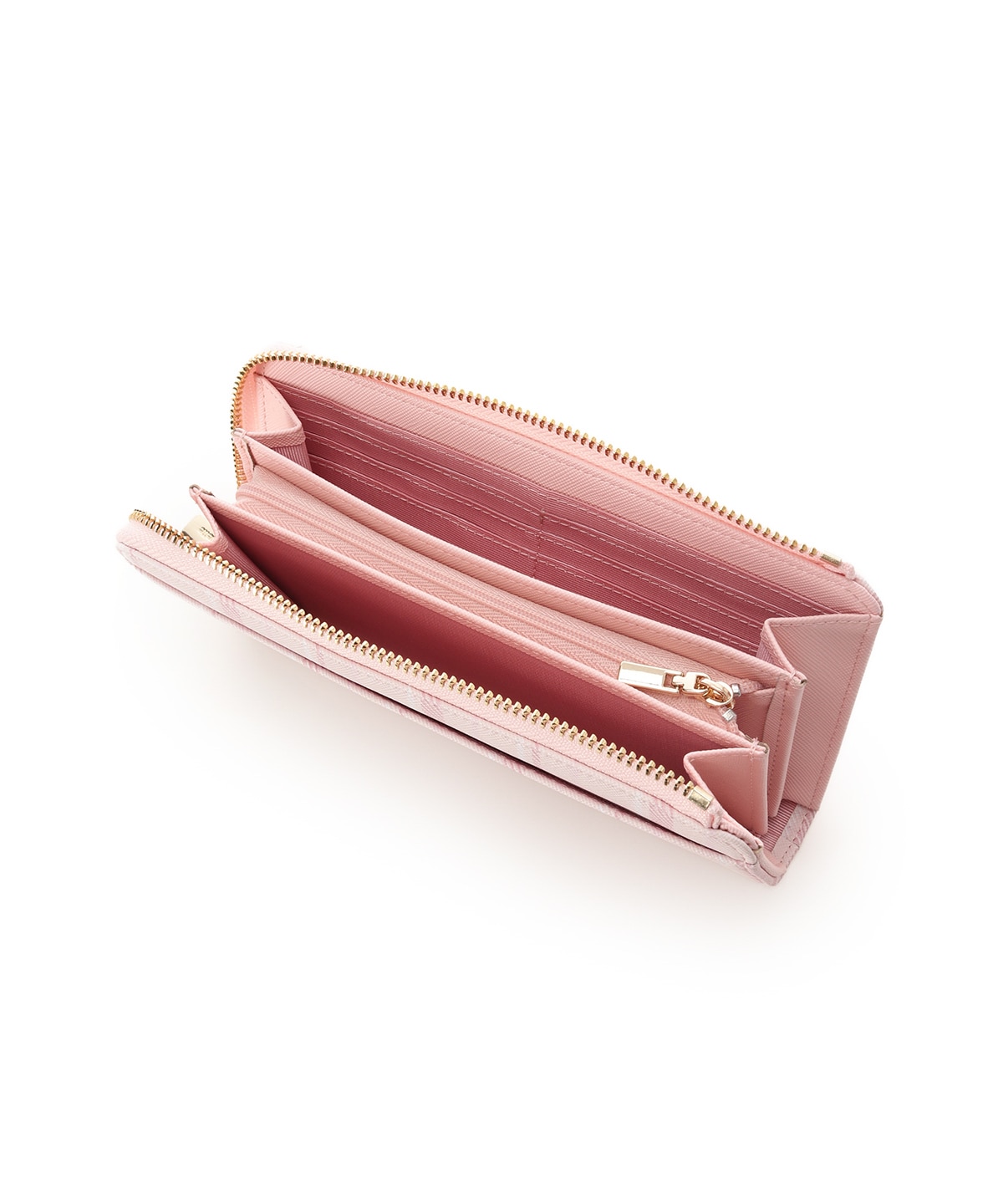 チェックビジュー長財布