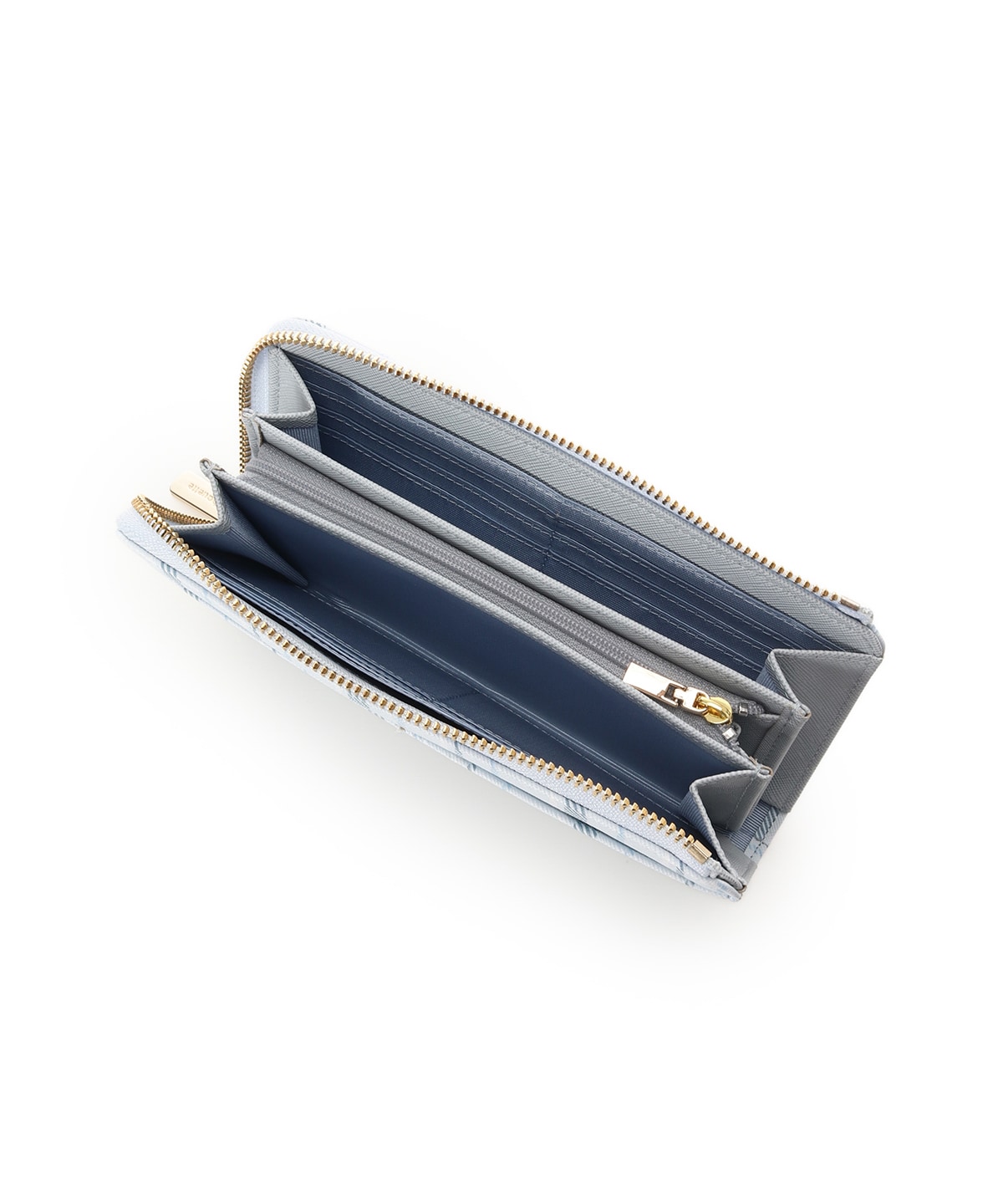 チェックビジュー長財布