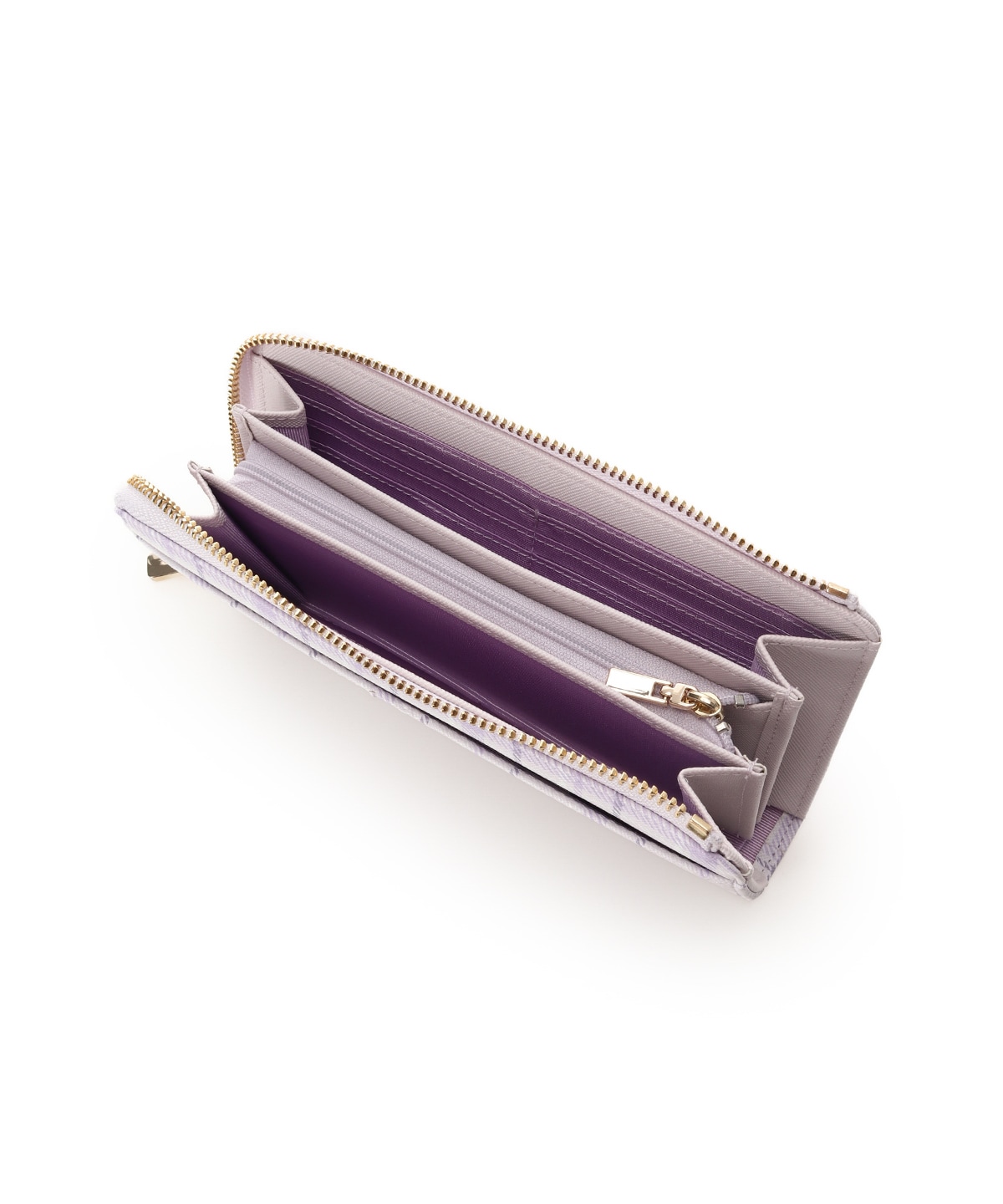 チェックビジュー長財布