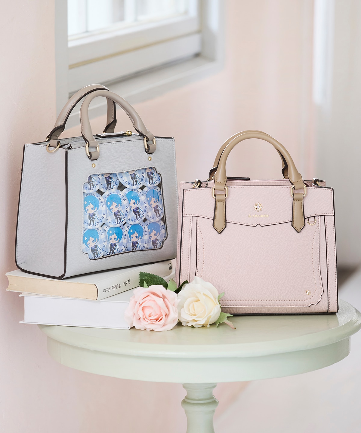 ≪推し事バッグ≫クリアポケット付きビジューぬいぐるみバッグ