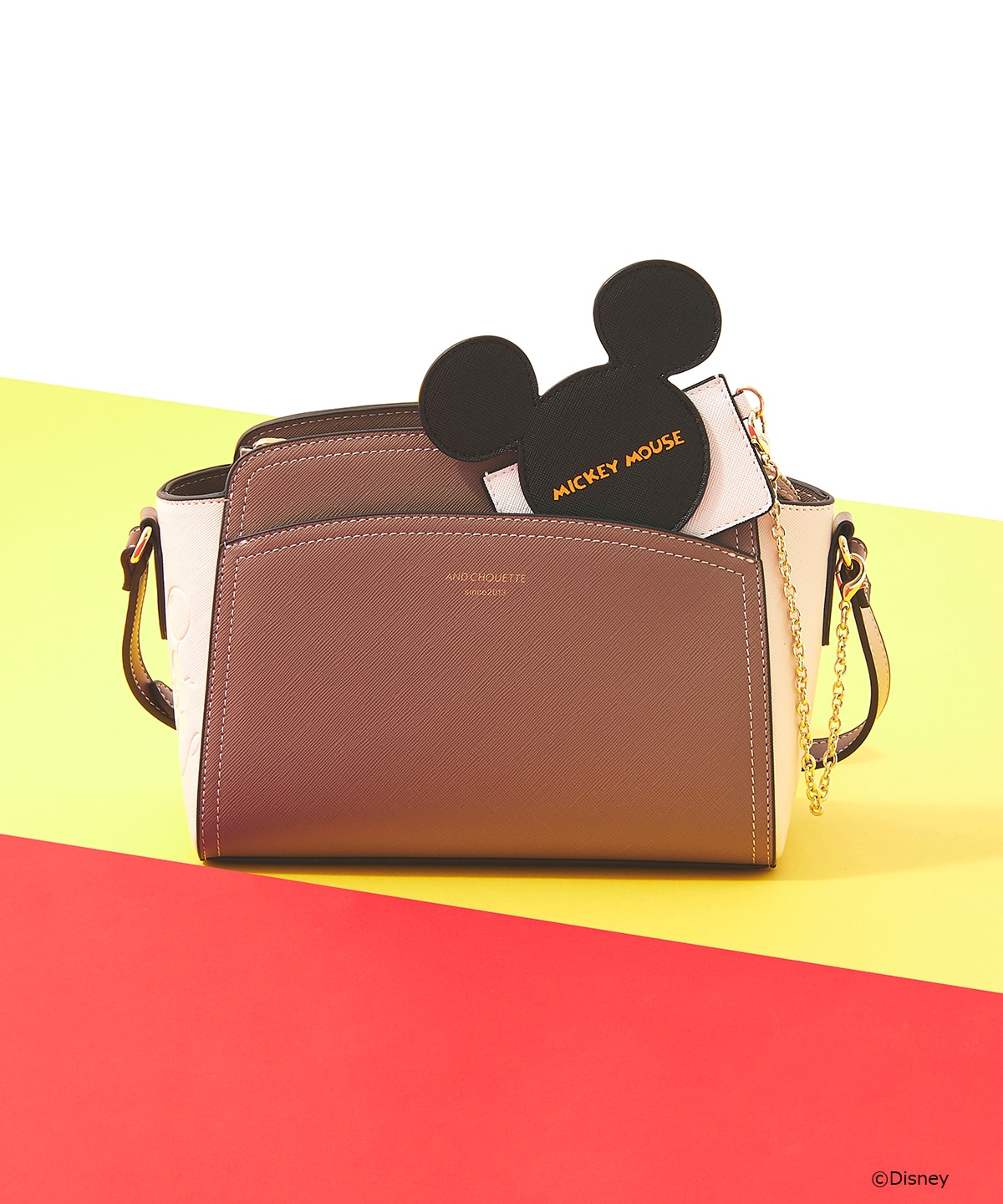 Disney Collection ミッキー カードケース付きショルダーバッグ Free ベージュ Chouette アンドシュエット 公式オンラインショップ