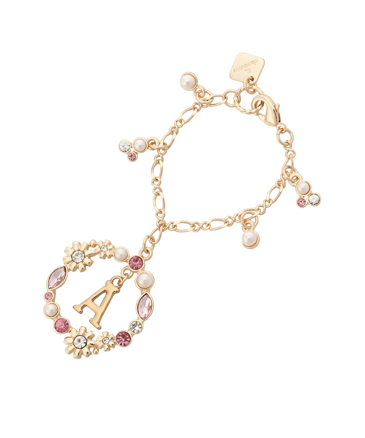 フラワーサークルイニシャルチャームA