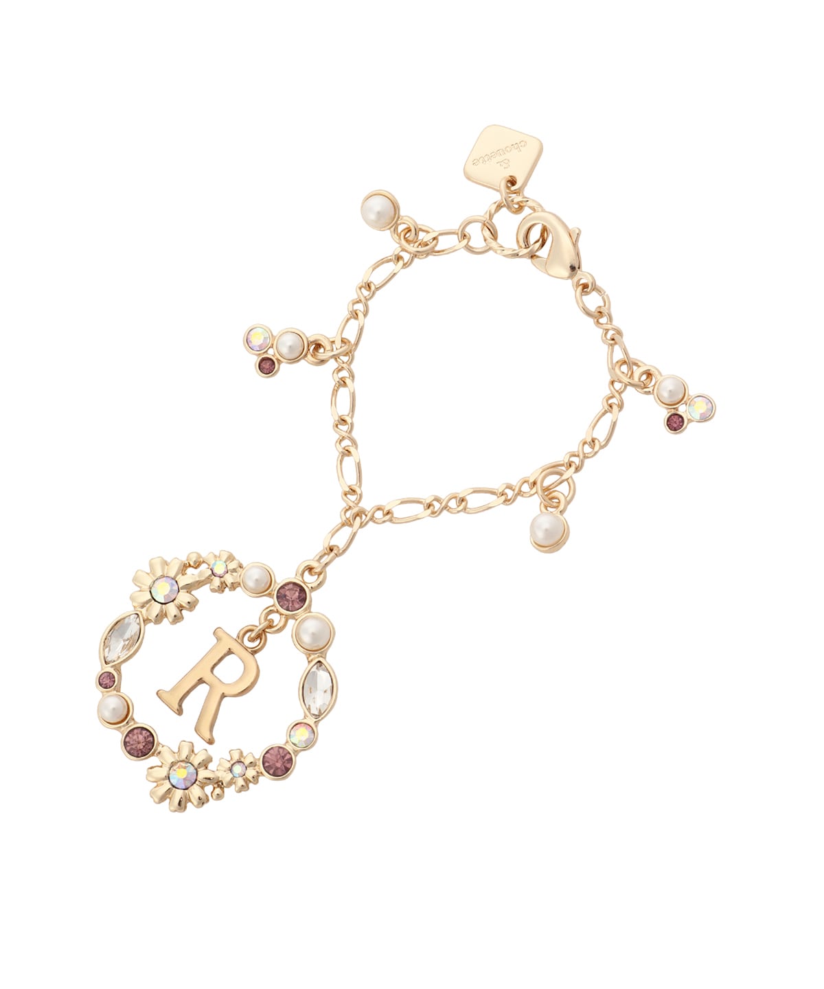 フラワーサークルイニシャルチャームR