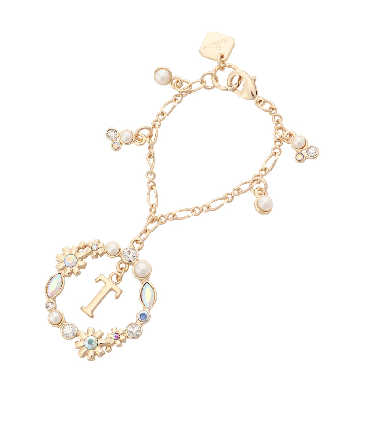 フラワーサークルイニシャルチャームT